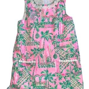 Lilly Pulitzer Hot Pink Dress with Green Palm Motif